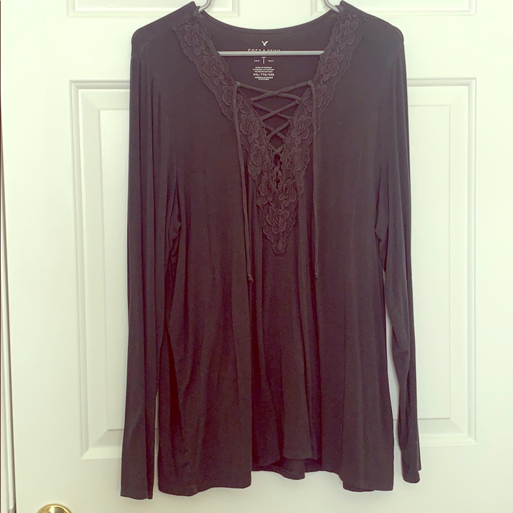 Black long sleeve soft and sexy shirt